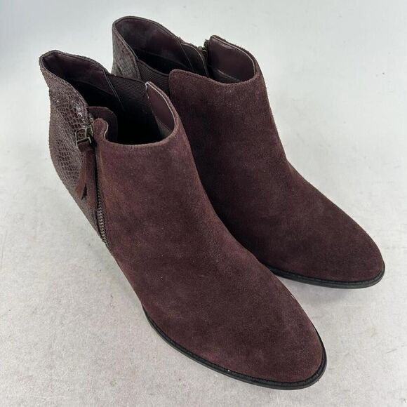 Vionic Anne Leather Heeled Chelsea Boot US 10 Snakeskin Brown Ankle Booties - Picture 5 of 10